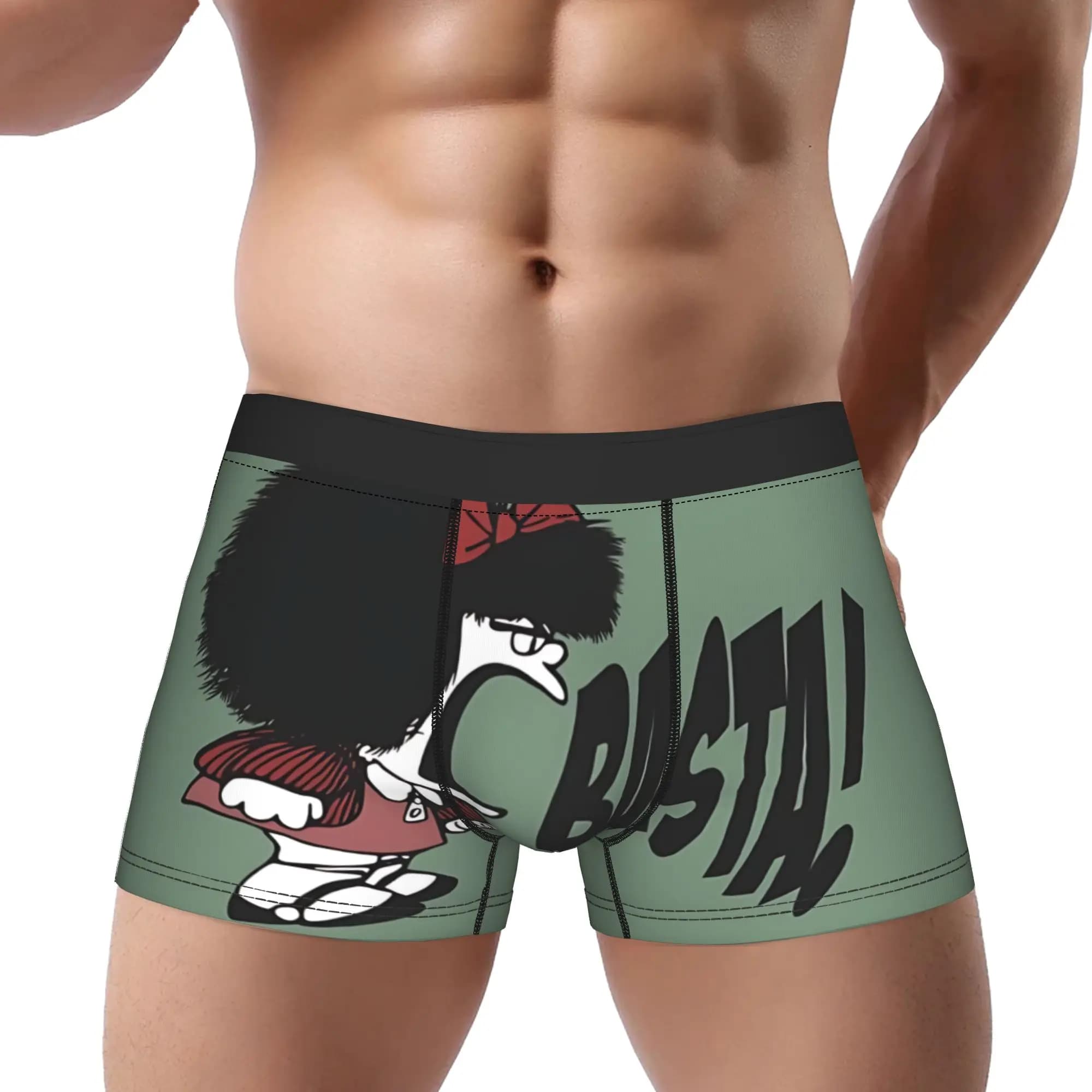 1 pezzo The Globe in the Living Room M-Mafalda Underpants Intimo maschile traspirante Pantaloncini comodi Boxer Briefs