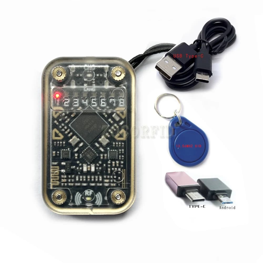 Emulatore lettore chip intelligente Chameleon Ultra V2.0 RFID 125Khz 13,56Mhz Decodifica scheda Duplicatore NFC + Scheda UID