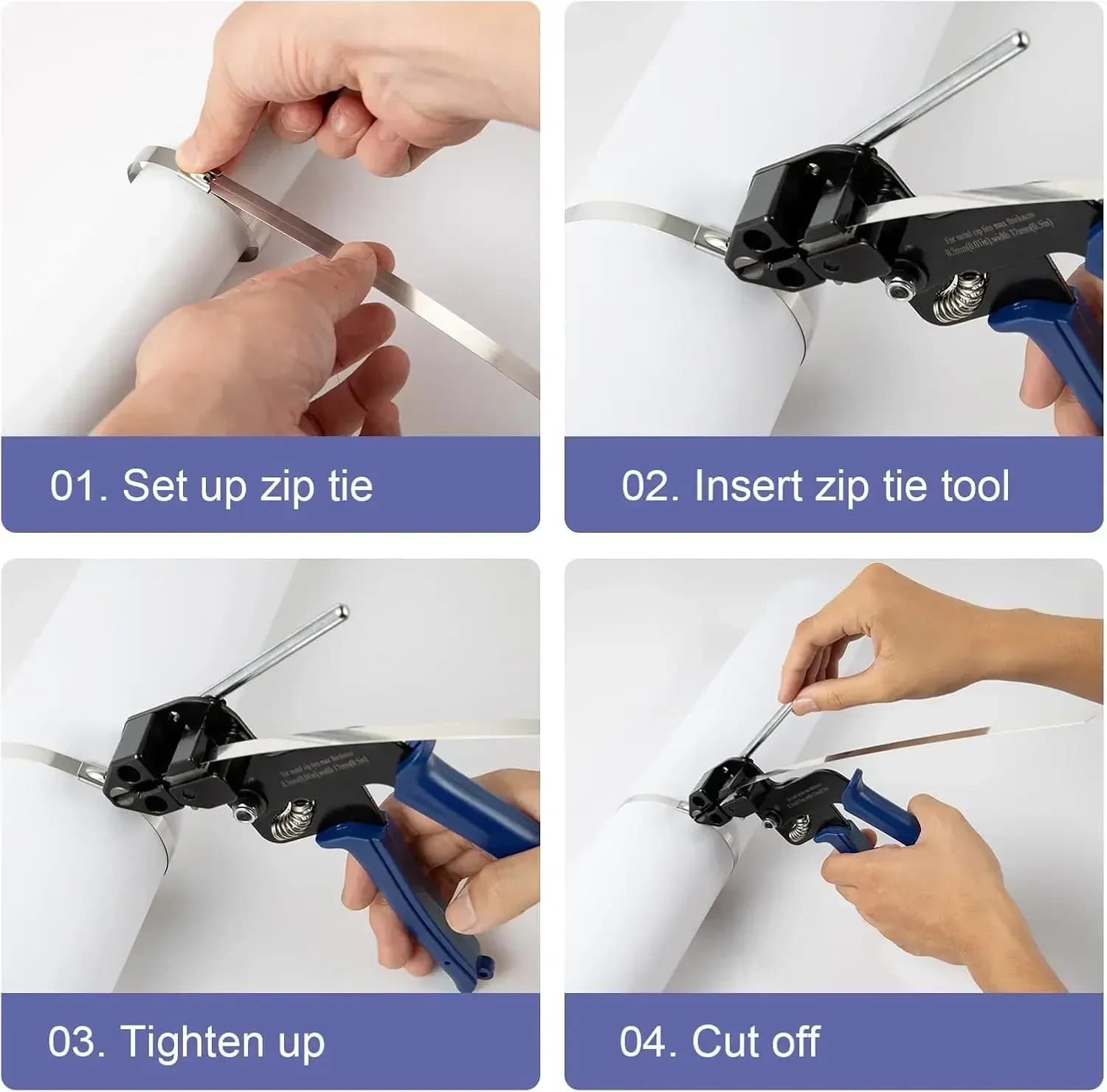 Stainless Steel Winding Tensioner Tie PliersStainless Steel Cable Tie Tool Pliers Fastening Strap Cutter Manual Self Locking