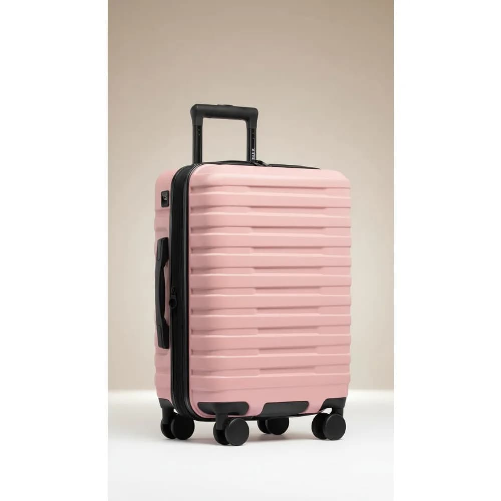 Bagaglio a mano Hardside Spinner rosa da 22 pollici con porta USB, impermeabile e leggero per i viaggi delle donne