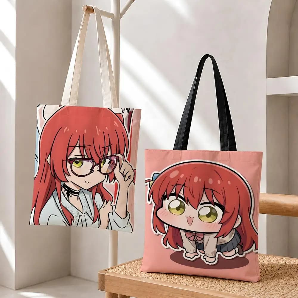 Anime Kuyo Kita Character Storage Bags Fashion Cotton 12/16oz Canvas Tote Bag Eco Friendly Reusable Large Capacity Shopping Bag