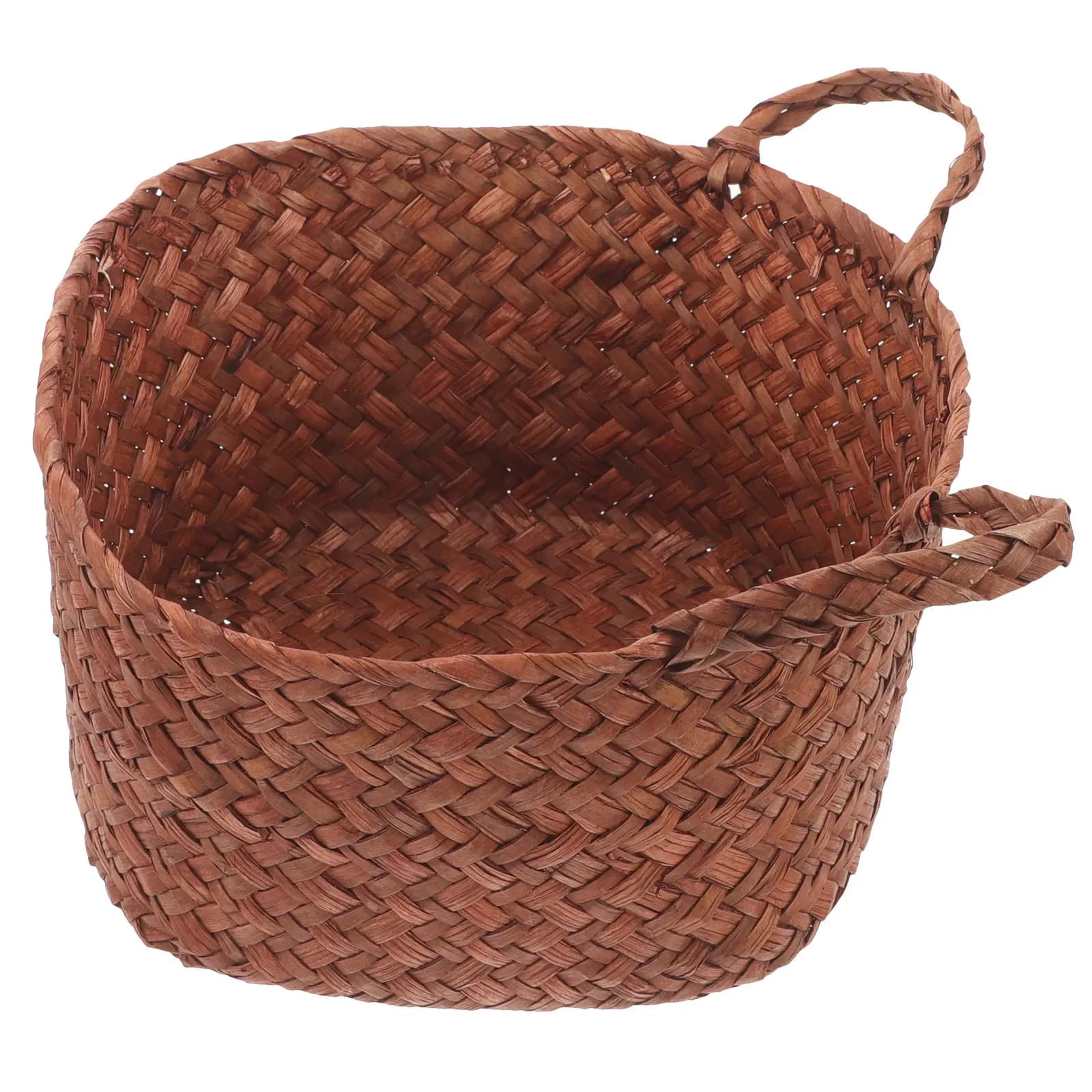 Cestino Intrecciato per Rifiuti, Contenitore per Camera da Letto, Cucina, Ufficio, Uso a Terra o da Scrivania, Elegante Accessorio per la Casa