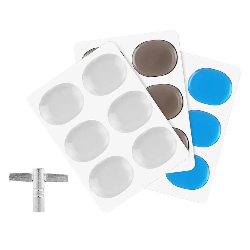 3 ammortizzatori Tamburi in silicone con chiave per batteria per kit rullante