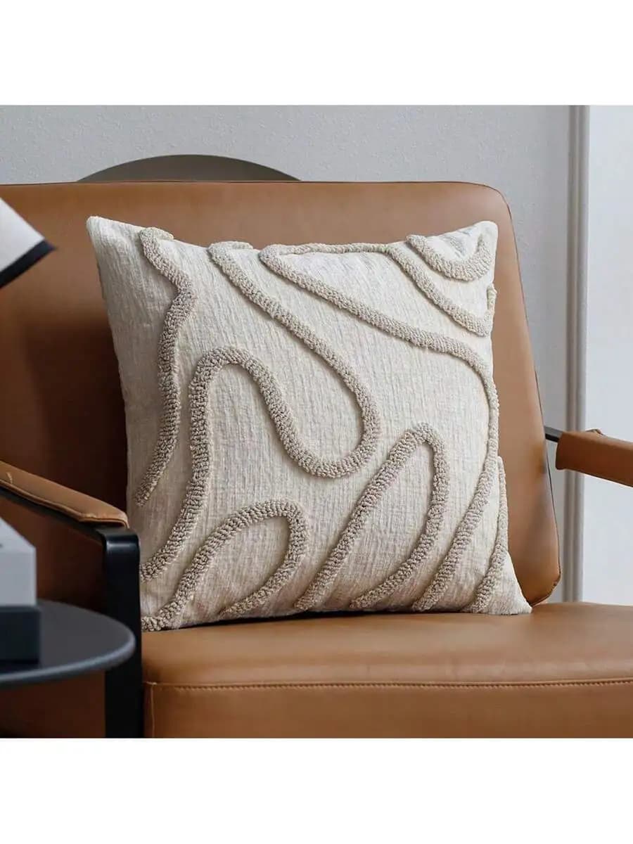 Bohemian Moroccan Geometric Chenille Plush Pillow Cover For Sofa Living Room Decor