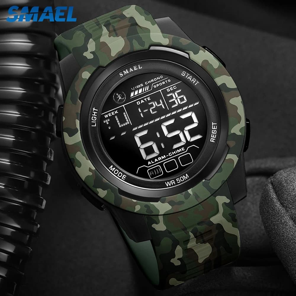 SMAEL 8105 Digital Watches Sports LED Wristwatches Men's 50m Waterproof Watch Digital Light Stopwatch Watch for Men
