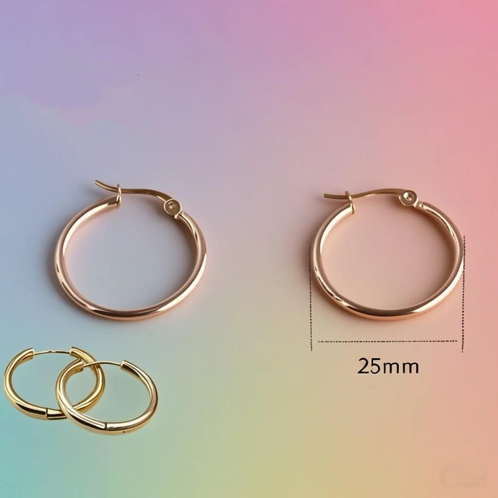 45 Orecchini a cerchio ipoallergenici in titanio placcato color oro rosa da 25 mm Acciaio inossidabile 316 L Non sbiadisce facile Senza allergie