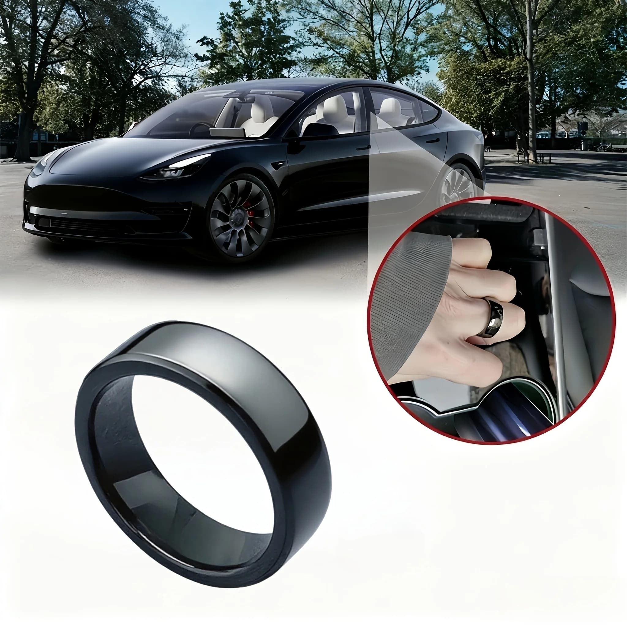Anello in ceramica impermeabile Tesla NFC Sostituisci la chiave della chiave della carta chiave dell'auto realizzata con chip della carta originali per Tesla Model 3 Model Y
