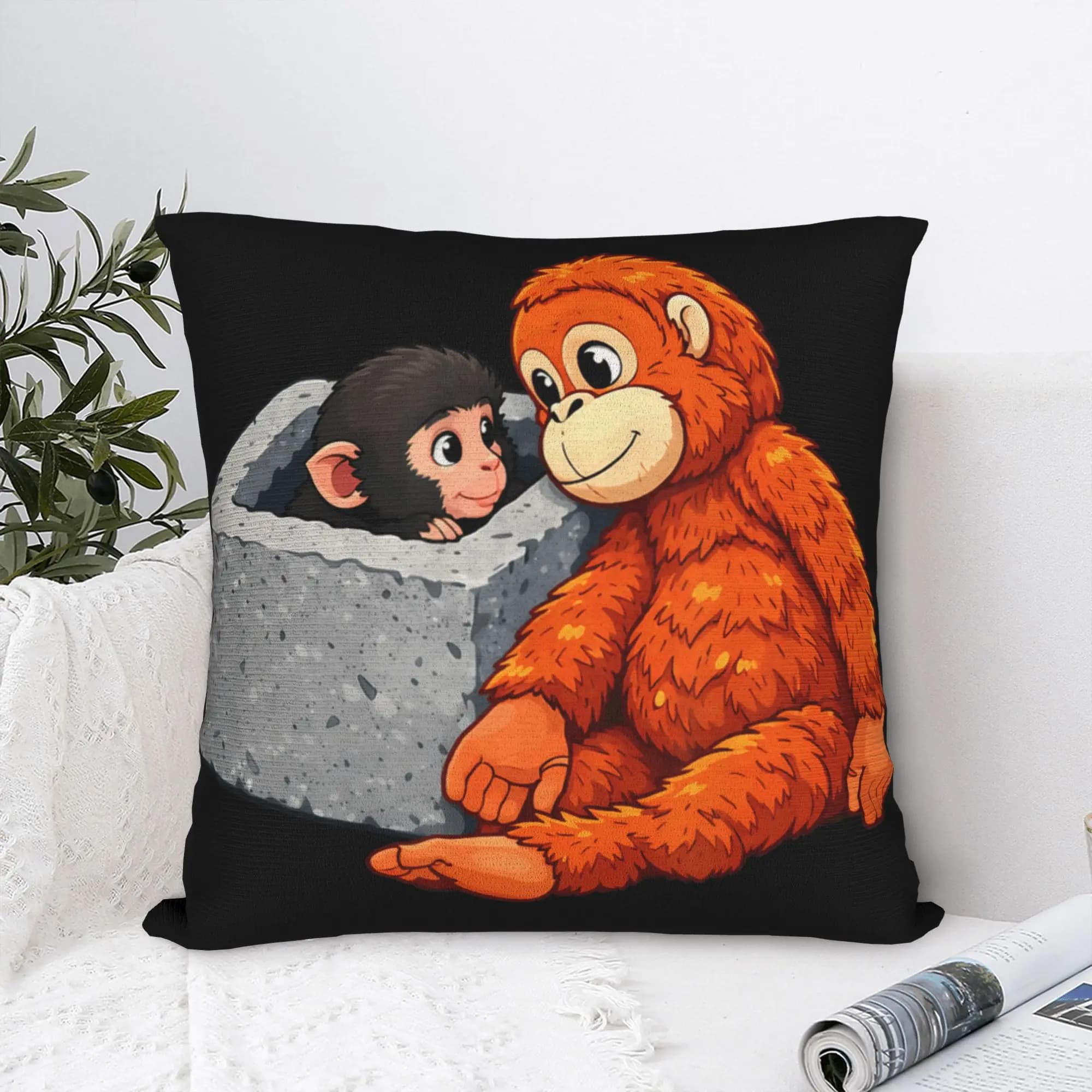 Federa per cuscino Baby Monkey Punch, fodera per cuscino personalizzata, federe originali per divano, letto, soggiorno