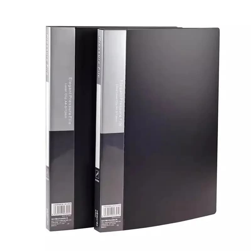 Borsa per documenti A4 nera 20 30 40 60 pagine Libro dati Cartella per file di grande capacità Libretto informativo Cancelleria Materiale scolastico per ufficio