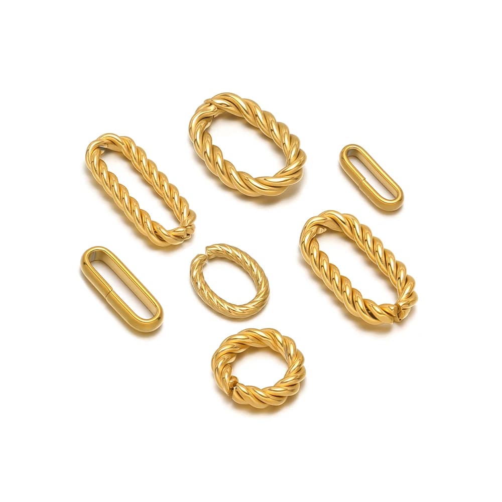 20 stainless steel braided spiral oval pendants, geometric connector, diy fashionable jewelry creation, necklaces, bracelets, earrings