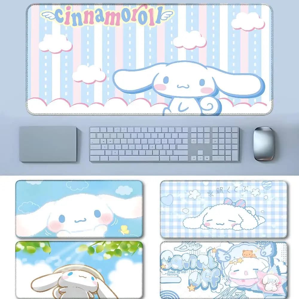 Cute C-Cinnamoroll Mouse Pad Rubber Thicken Overlock Gaming Table Mat Office Computer Keyboard Pad PC Mousepad