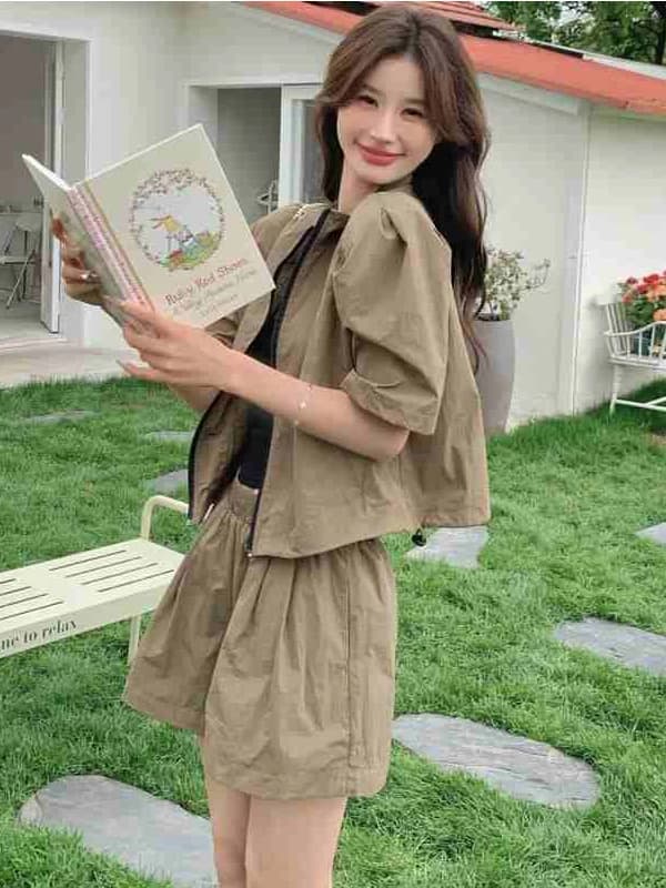 Completo Sportivo Donna alla Moda Estivo Nuovo Stile Streetwear Sottile Casual da Lavoro Pantaloncini e Top Due Pezzi in Fibra di Poliestere