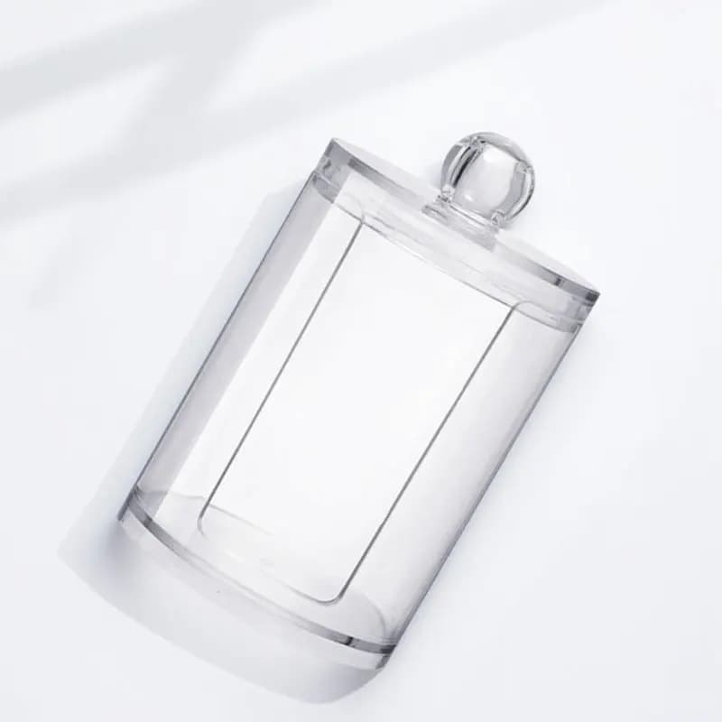 Transparent Cotton Pads Holder with Lid Dust Proof Moisture Insect Resistant Round Storage Organizer for Makeup Cotton