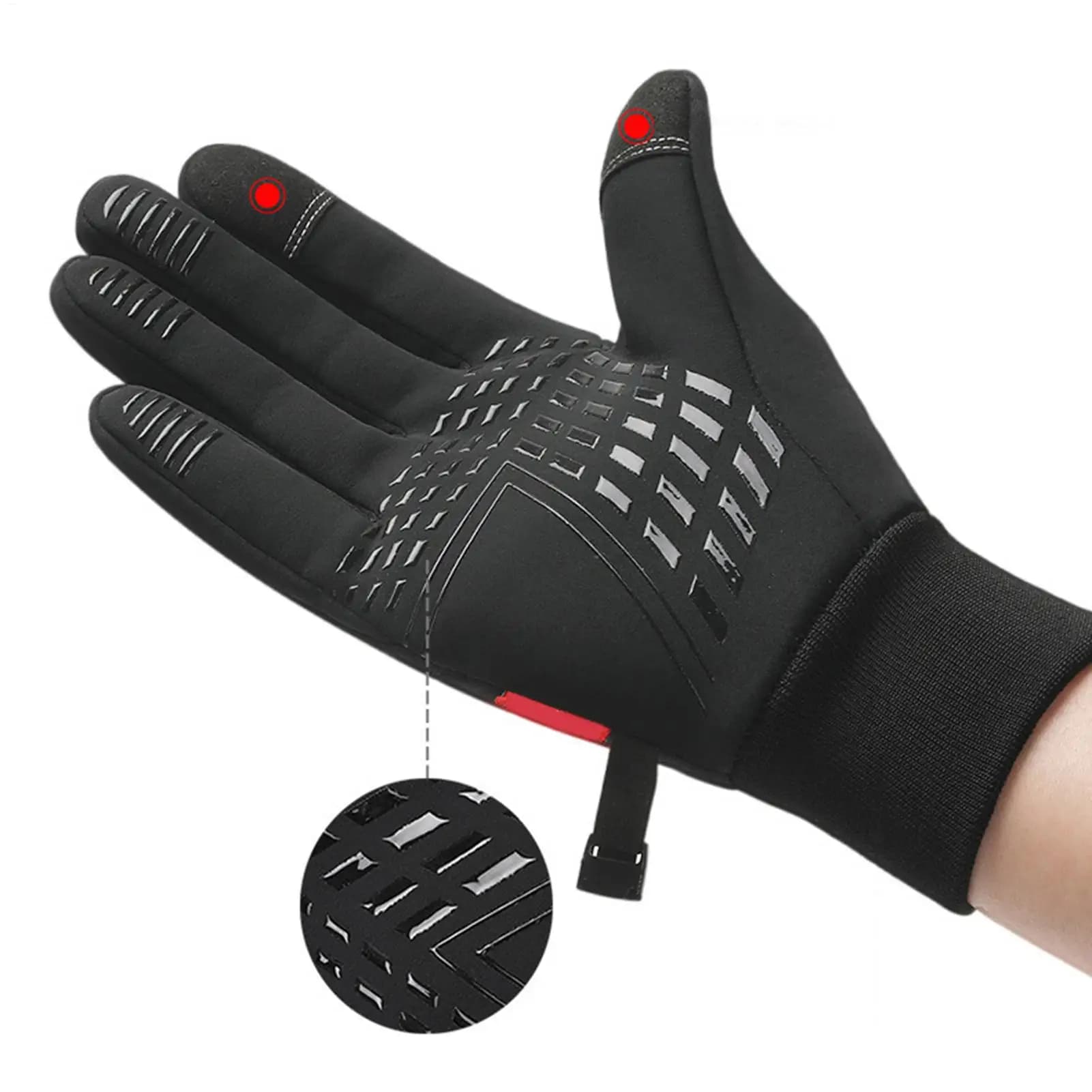 Guanti da sci riscaldati elettricamente, ricarica USB, antivento, antiscivolo, touchscreen, impermeabili, spessi, con coulisse, per uomo e donna