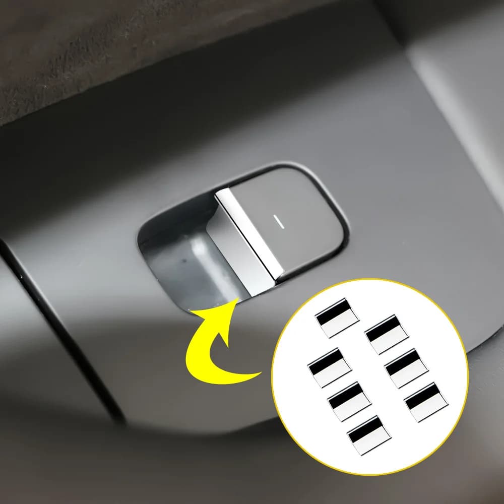 For Tesla Model 3 2019 - 2025 Model Y 2021 - 2026 Window Lift Control Button Cover Sequins Trim Decorative Sticker Accessories