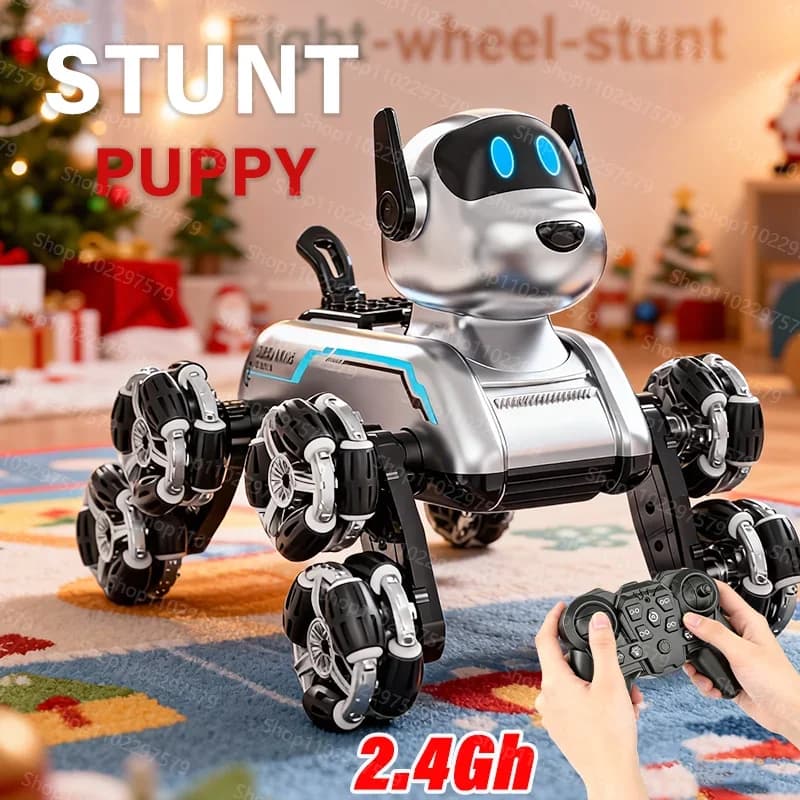 Nuovo S50 RC Cane Meccanico Acrobatico a Otto Ruote con Induzione Gestuale, Giocattolo Trasformabile per Arrampicata, Regalo per Bambini e Animali Domestici