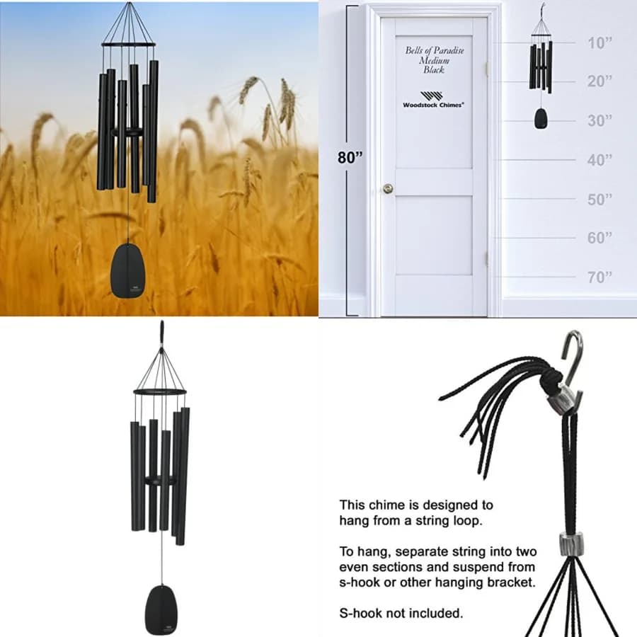 Signature Collection, Bells of Paradise, 32, Decor Designs Wind Chimes for Outdoor, Patio, Home or Garden Decor BPMK