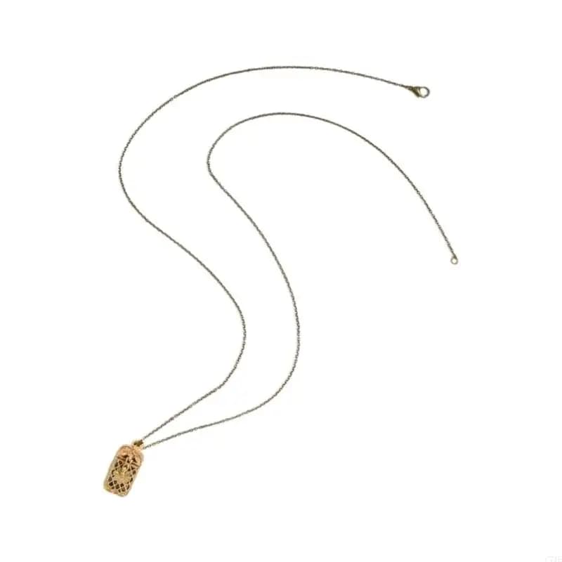 Mystical Small Tarot Card Necklace Unique Alloy Pendant For Women And Men
