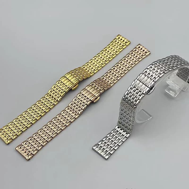 Accessori per cinturini per orologi sottili in acciaio inossidabile di lusso 12/13/14/16/18/19/20/21/22/24mm cinturino con fibbia a farfalla impermeabile oro argento