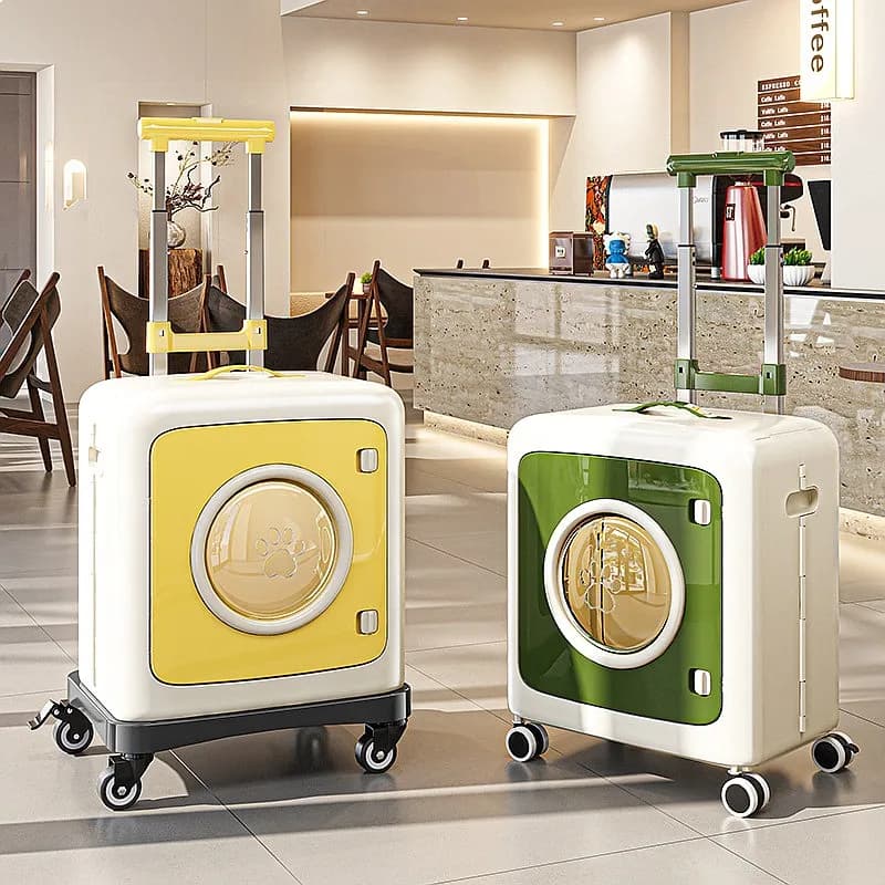 Pet Carrier Luggage New Breathable Cat Dog Travel Trolley Visible Portable Foldable Large Pet Stroller