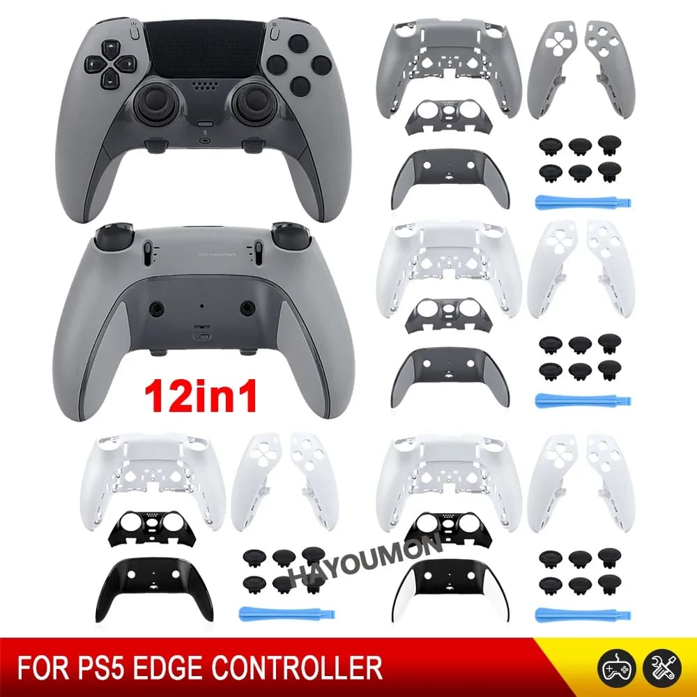 Set completo di custodia per controller PS5 Edge, guscio di ricambio antiscivolo, cover anteriore e posteriore per accessori gamepad PS5 Edge