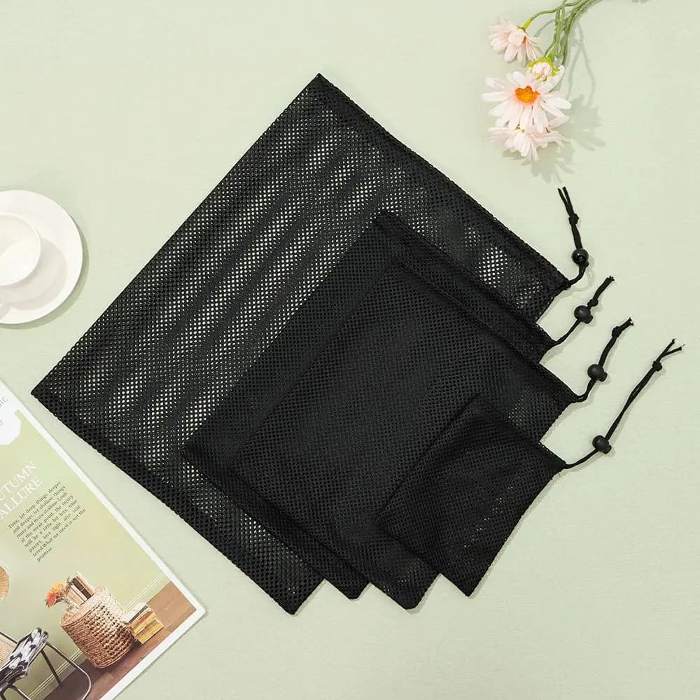 Travel Nylon Multi Purpose Storage Bag Laundry Bag Stuff Sack Mesh Drawstring Bag