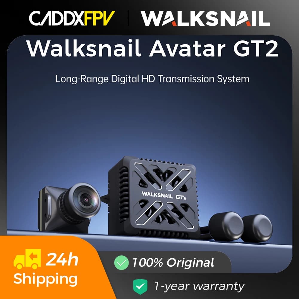 Kit FPV CADDX Walksnail VTX Avatar GT2, Sistema di Trasmissione Digitale HD Max 2W, Doppia Antenna, Portata 20KM per Auto RC e Droni
