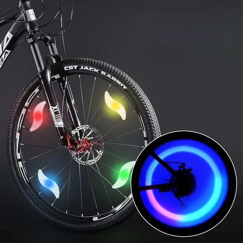 Luce al neon per raggi per bicicletta Mountain Bike Foglia di salice Luce colorata Spia di sicurezza Facile da installare Attrezzatura per la guida all'aperto