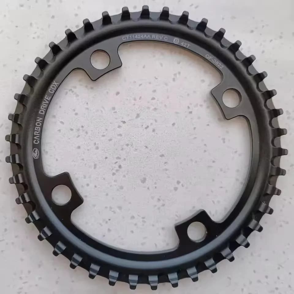 Bicycle Sprockets Carbon Fiber Timing Belts Pulley Rubber V-belt CDX Bike Drive Belt 11MM Center Track Front Sprocket