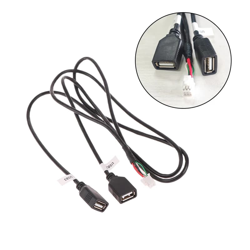 Connettore per Cablaggio Autoradio Multimediale, Adattatore Cavo Interfaccia USB Doppio a 6 Pin per Navigazione Radio Android