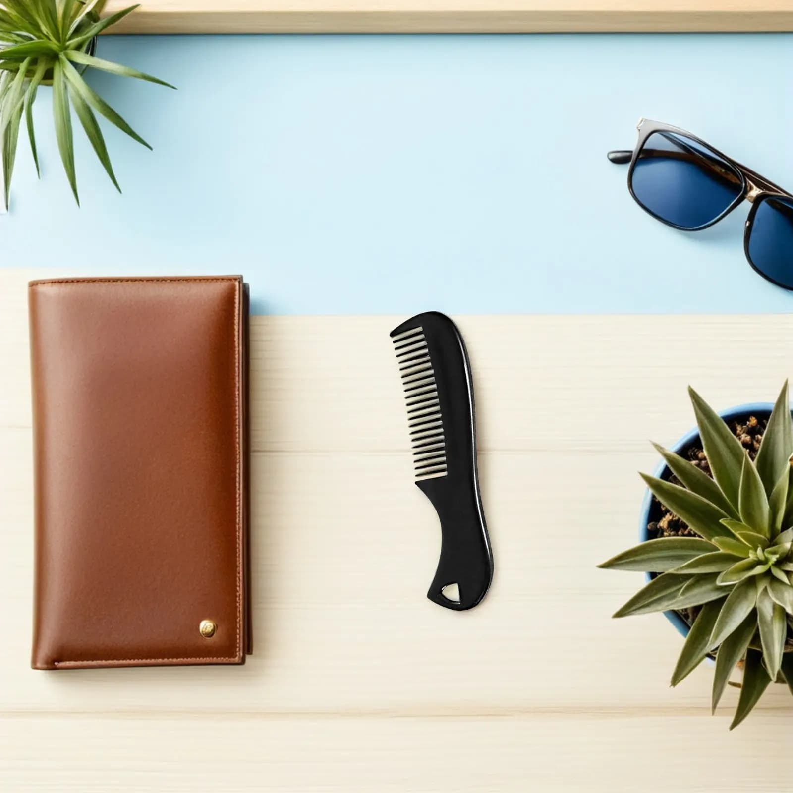 Set di 10 Pettini per Barba in Plastica Resistente, Pettine Tascabile da Viaggio per Stilizzare Baffi e Capelli, per Uomo