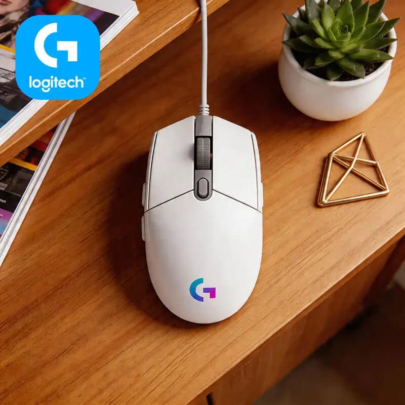 Logitech G102 Gaming Mouse, 16.8M RGB Colors, 8000 DPI Adjustable, Ergonomic Design for PC Laptops