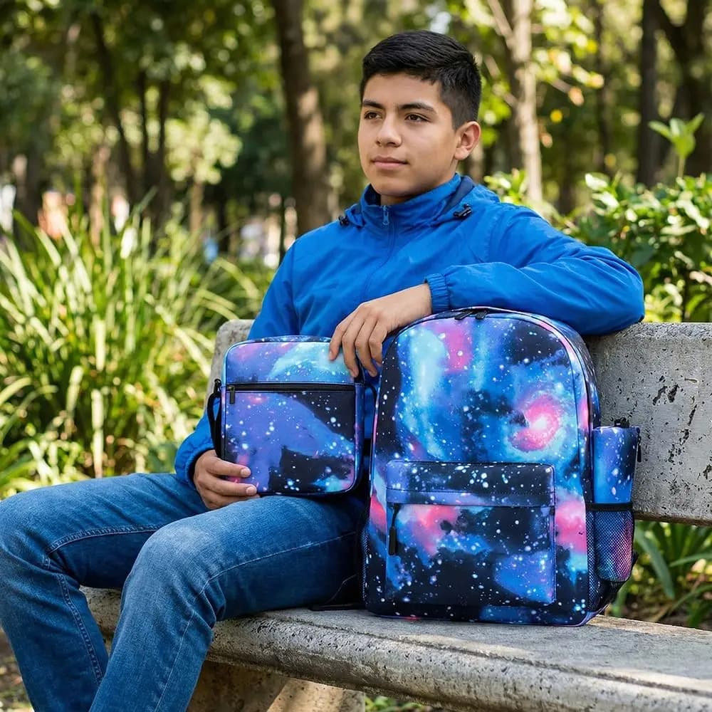 Set di 3 Zaini Scolastici con Stampa Cartoon, Resistenti all'Usura, Ergonomici, Multifunzionali e Moderni