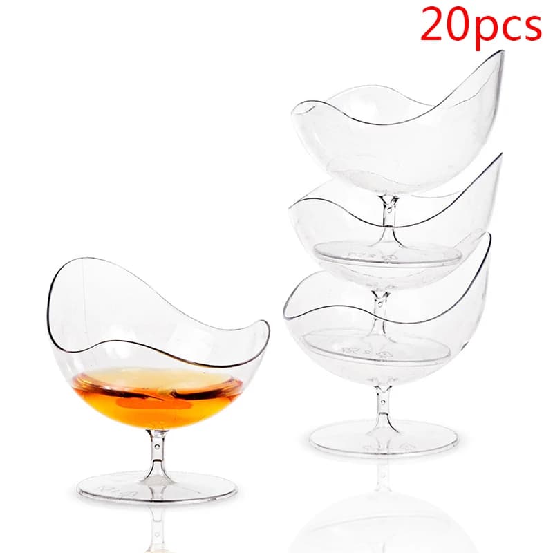 20PCS 50ml Stoviglie usa e getta Tazza da dessert Festa di nozze Tazza da cocktail in plastica trasparente Tazza da bere Contenitore da dessert occidentale