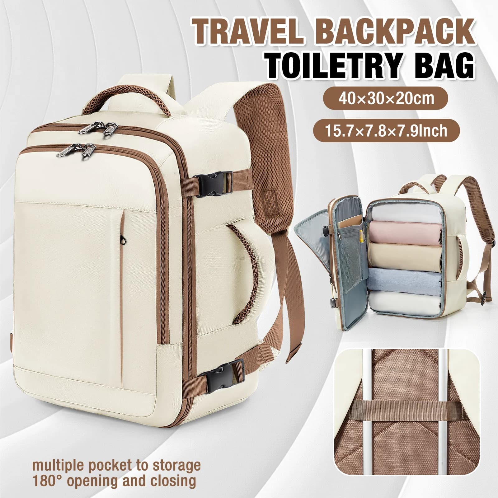 Zaino da viaggio Cabina Aereo 40x20x30 Ryanair Bagaglio a mano Zaino Wizzair 40x30x20 Carry-On Uomo Donna Borse per laptop da 15,6 pollici