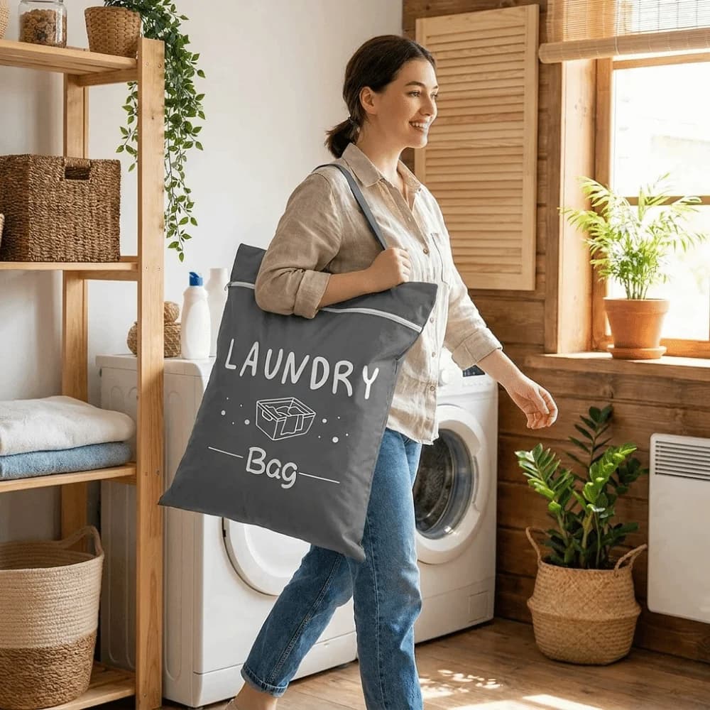 Solid Color Travel Clothing Storage Bag Large Capacity Zipper Laundry Bag with Handle Waterproof Toiletry Organizer Case Outdoor