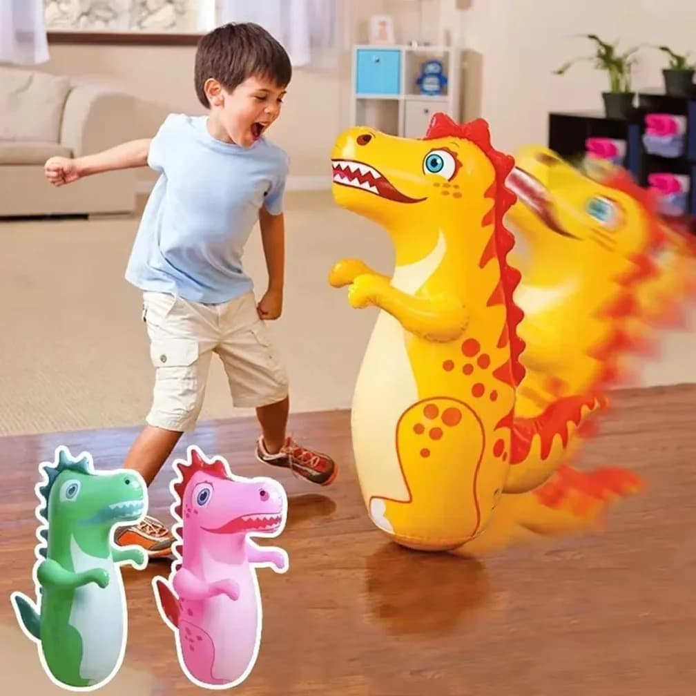 Kids & Adult Dinosaur Shape Inflatable Boxing Bag, Kids Outdoor Sports Game, Open Activity Gift