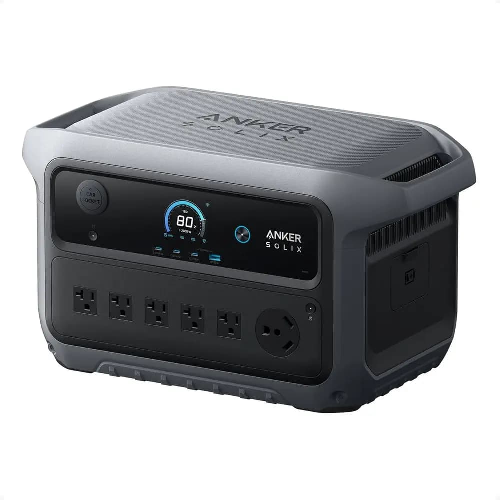 Stazione di Alimentazione Portatile SOLIX C2000 Gen 2, Generatore da 2.400W (Picco 4.000W), Ricarica Completa in 58 Minuti, Batteria LiFePO4 da 2048Wh per Casa o Campeggio