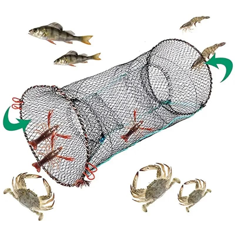 Telescopic Foldable Fish Trap Net, Crayfish Crab Shrimp Lobster Collapsible Cage Portable Outdoor Fishing Network