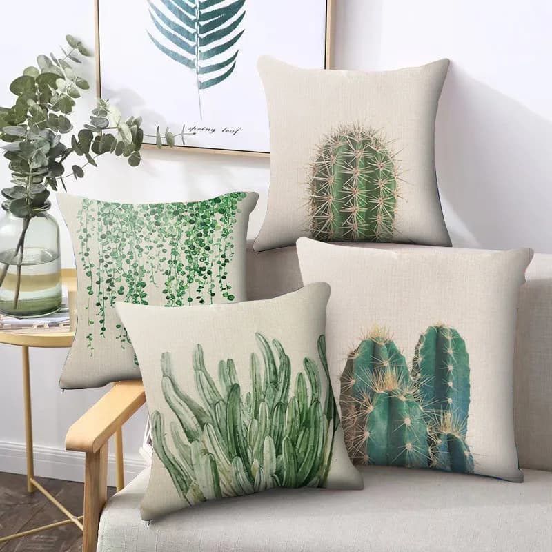 Fodera per cuscino con motivi di piante tropicali con stampa corta in peluche per fodere per cuscini decorativi per divani del soggiorno