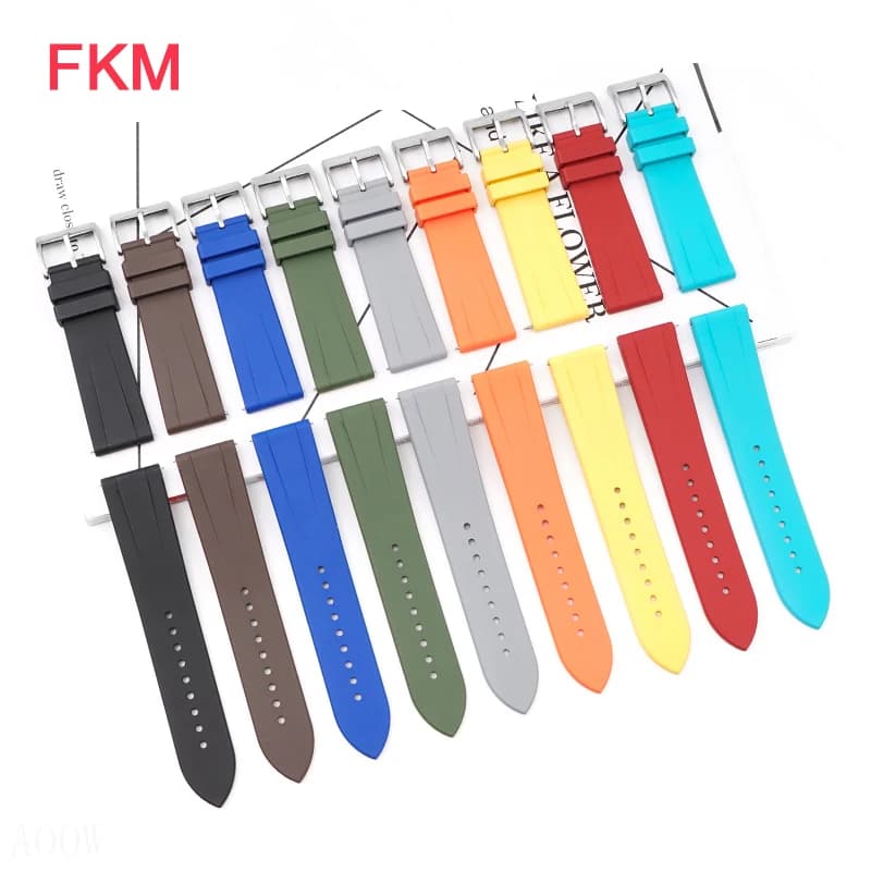 FKM quick release stainless steel waterproof sport rubber strap replace women's watch strap belt 20mm 22mm