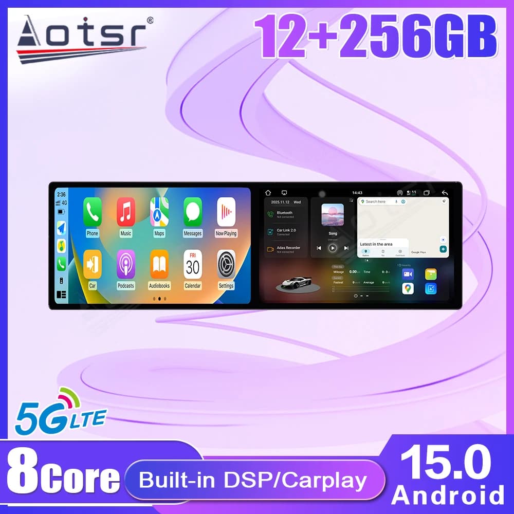 Android 15 Dual 10.1 Inch Screen Car Radio Carplay GPS Navigation For Volkswagen Lamando 2014-2021 Multimedia HeadUnit Accessory