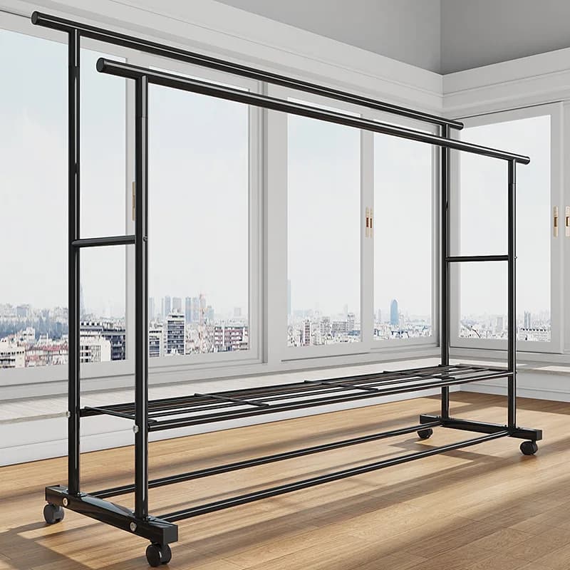 Simple ground hanger for bedroom, balcony clothes rack, dormitory