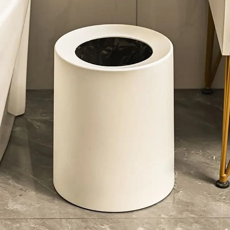 Pattumiera nordica a doppio strato per uso domestico semplice soggiorno camera da letto cucina bagno ufficio WC creativo cilindro rotondo