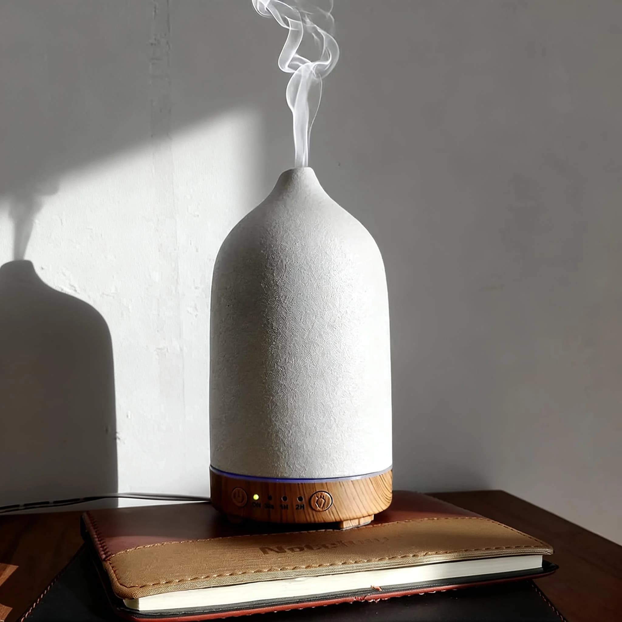 100 ml ceramic essential oils diffuser per bedroom Home Office Ultrasonic humidifier aroma diffuser with 7 color night light