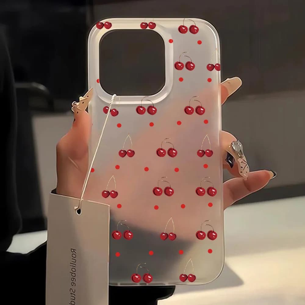 Little Cherry Phone Case For iPhone 15 Pro Max 11 Cases Funda iPhone 14 Pro Max 16 Plus 13 Mini 12 12Mini Protective Cases Cover