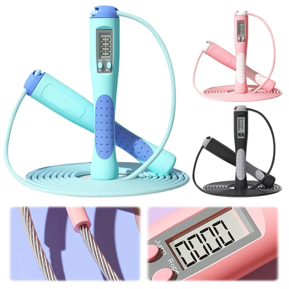 Counting Jump Rope Skipping Rope Adjustable Training Jump Rope with Counter Skipping Long Jump Rope for Kids Adults