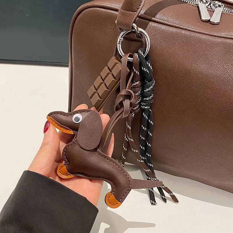 Handbag pendant in leather Creative Keychain Drawstring Drawstring accessory Keyring Keychain for car