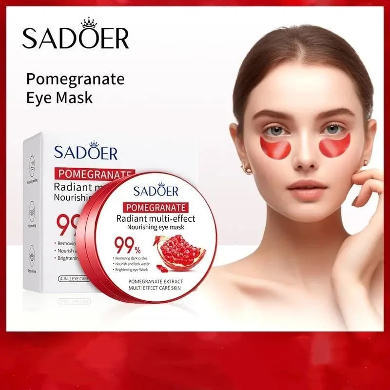 60 Pezzi SADOER Maschere Contorno Occhi al Collagene e Melograno Rosso, Patch Idratanti e Rassodanti per Occhiaie e Borse, Cura della Pelle del Contorno Occhi