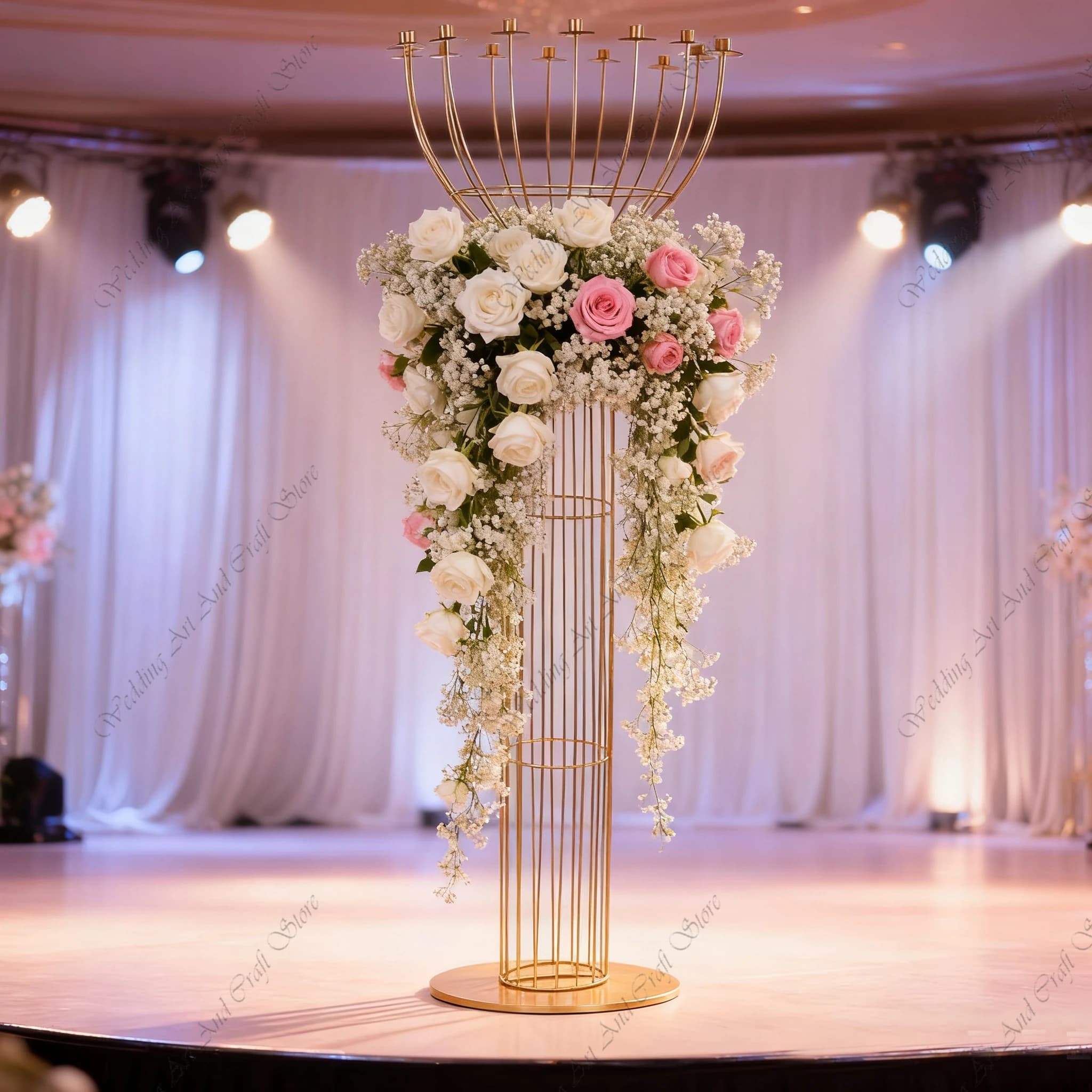 2/4/6 pezzi f30 180 cm 16 bracci portacandele in metallo supporto per fiori candelabri centrotavola decorazione scenica di nozze sfondo edera443